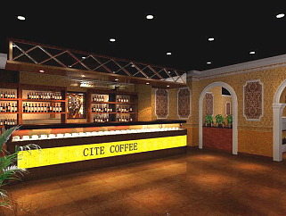 第5大道咖啡厅设计施工CAD图纸附效果图