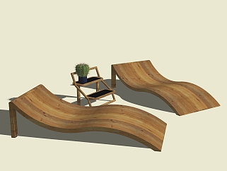现代户外休闲椅草图大师模型，户外休闲椅sketchup模型下载