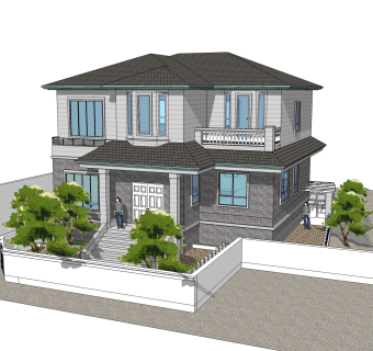 欧式别墅su模型，别墅sketchup模型下载