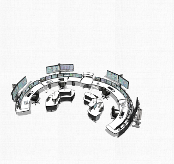 现代办公桌sketchup模型，办公桌su模型下载