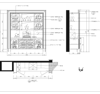 别墅酒柜CAD图纸设计详图