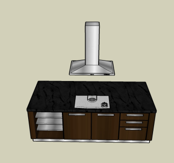 厨房柜草图大师模型，橱柜sketchup模型下载