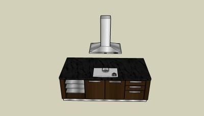 厨房柜草图大师模型，橱柜sketchup模型下载