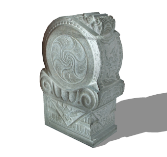 抱鼓石sketchup模型下载，抱鼓石草图大师模型