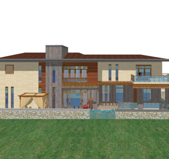现代别墅外观草图大师模型，别墅外观sketchup模型免费下载