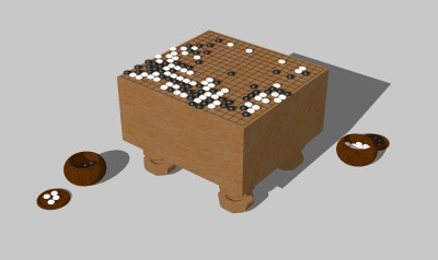  现代围棋草图大师模型，围棋SU模型下载