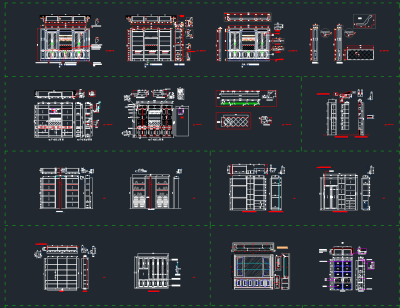 原创整木酒柜衣柜配件柜门柜体CAD图库，酒柜CAD图纸下载