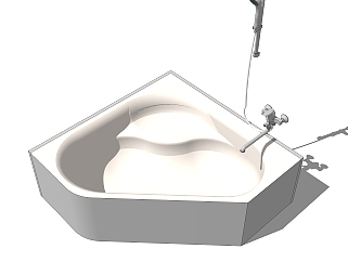 现代<em>浴缸</em>草图大师模型，<em>浴缸</em>SKB文件下载