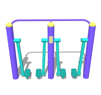 现代户外健身器材草图大师模型，户外健身器材su模型下载
