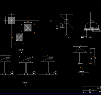 功能亭建筑施工图，亭子CAD图纸下载