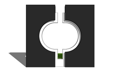 中式景观墙sketchup模型下载，景观墙草图大师模型