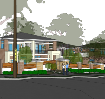 现代联排别墅su模型，别墅skb文件下载