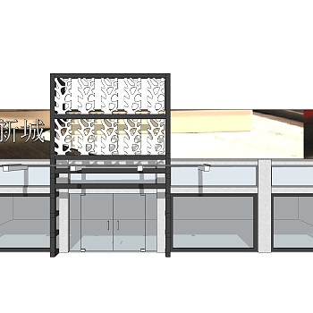 现代售楼处建筑方案草图大师模型，售楼部建筑sketchup模型免费下载