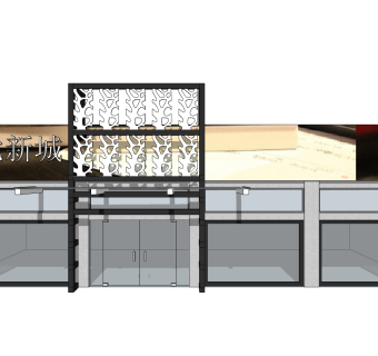 现代售楼处建筑方案草图大师模型，售楼部建筑sketchup模型免费下载