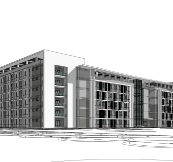 现代办公楼草图大师模型，办公楼sketchup模型免费下载