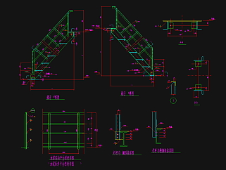 原创整套普通弧梯CAD素材，楼梯CAD施工图纸下载