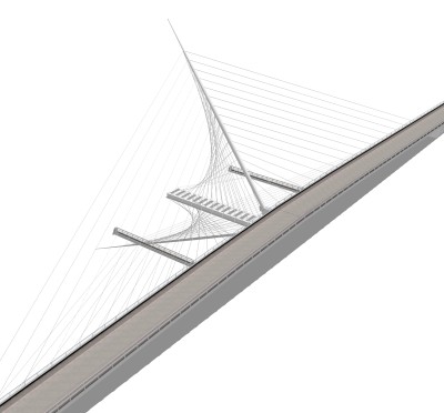 斜拉桥草图大师模型下载，斜拉桥sketchup模型分享