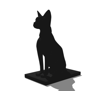 现代黑猫雕塑免费su模型,摆件草图大师模型下载