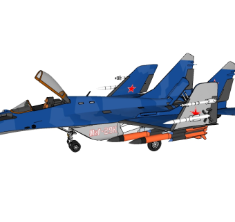 苏俄Mig-29米格-29战斗机 草图大师模型，苏俄Mig-29米格-29战斗机 Skb模型下载