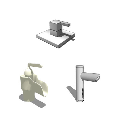 现代水龙头草图大师模型，卫浴小件sketchup模型下载