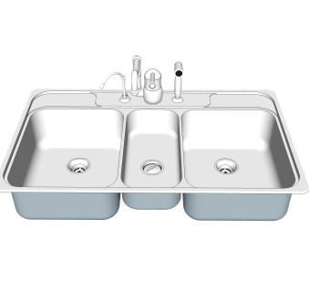 洗菜盆草图大师模型，洗菜盆SU模型下载