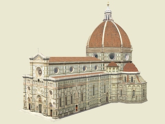 欧式教堂草图大师模型，教堂sketchup模型下载