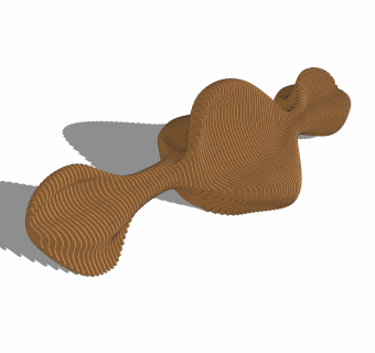 现代实木异形椅草图大师模型，异形椅sketchup模型下载