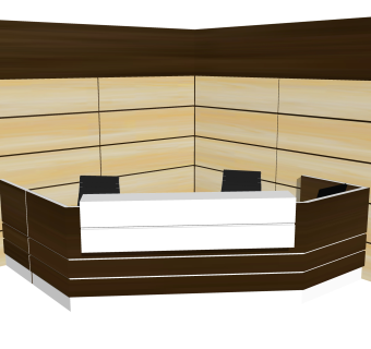 现代接待台前台skp模型，接待台su模型下载