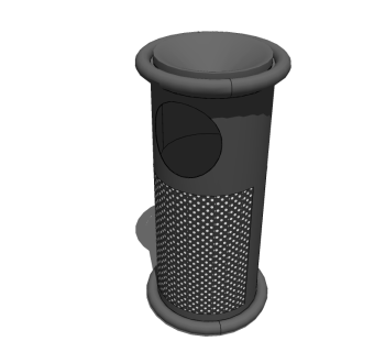 现代金属垃圾桶草图大师模型，垃圾桶SU模型下载