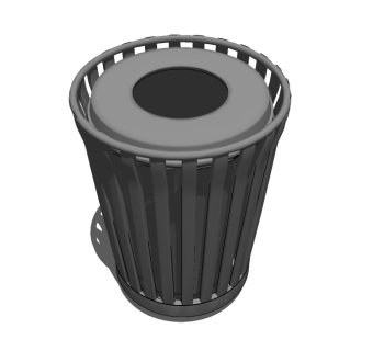 现代金属垃圾桶草图大师模型，垃圾桶SU模型下载