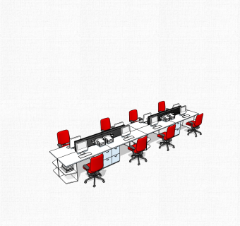 办工桌草图大师模型，办工桌sketchup模型，办工桌su素材下载