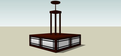  新中式吊灯sketchup模型，吊灯草图大师模型下载