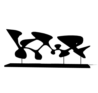 抽象金属摆件草图大师模型,现代装饰品su模型下载