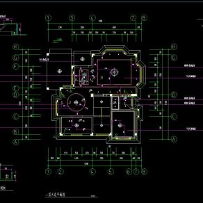 现代三层别墅CAD施工图，别墅工程设计图下载