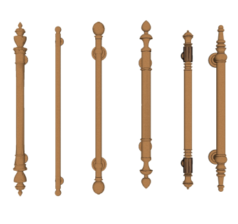 现代新中式门把手草图大师模型，门把手SU模型下载