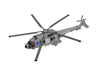 现代欧洲EC-725<em>运输</em>直升机su模型下载，直升机草图大师...