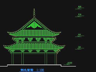 宝轮寺CAD施工图，寺庙CAD建筑图纸下载