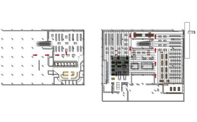 现代商场超市内部结构设计草图大师模型，超市布局sketchup模型免费下载