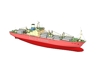 现代大型货轮skp模型模型，货船su模型下载