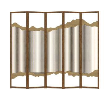 现代隔断屏风草图大师模型，屏风sketchup模型下载