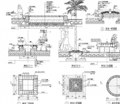 园林景观<a href=https://www.yitu.cn/sketchup/lvzhi/index.html target=_blank class=infotextkey><a href=https://www.yitu.cn/su/7629.html target=_blank class=infotextkey>树</a></a>池施工详图 