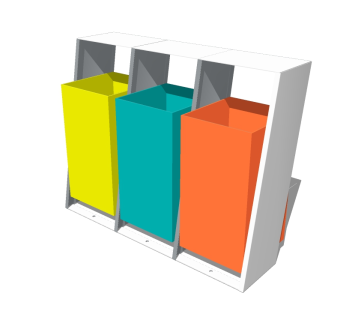 现代分类环保垃圾桶草图大师模型，垃圾桶SU模型下载