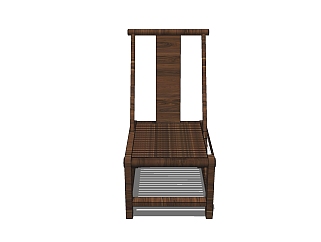  中式实木椅sketchup模型，实木椅草图大师模型下载