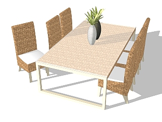 现代桌椅组合草图大师模型，桌椅sketchup模型下载