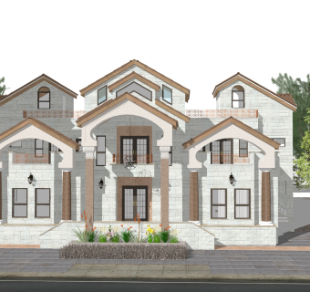 欧式别墅SU模型，别墅SKP模型下载