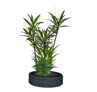 现代风格盆栽sketchup模型下载