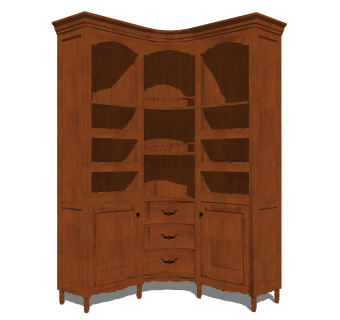 欧式酒柜草图大师模型，酒柜sketchup模型下载