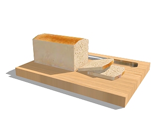 现代面包草图大师模型，<em>食品</em>sketchup模型下载