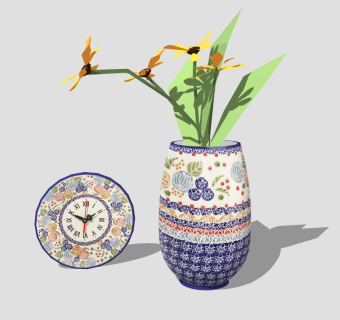  现代花瓶摆件草图大师模型，花瓶摆件sketchup模型下载