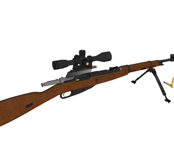 卡宾枪 sketchup模型，卡宾枪skp模型下载